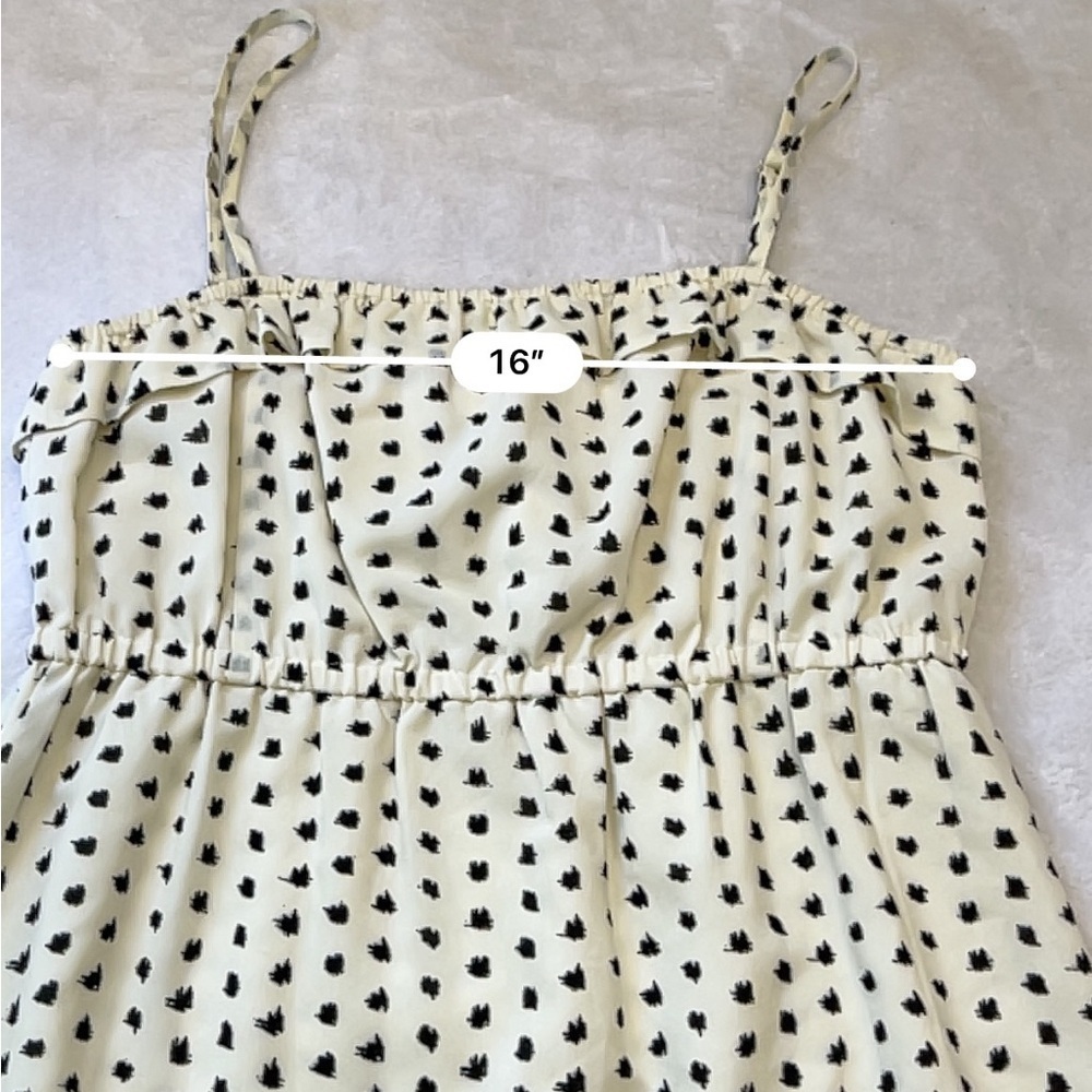 J.Crew Factory Candace Ink Dot Ruffle Mini Dress - White/Black M - Picture 5 of 10